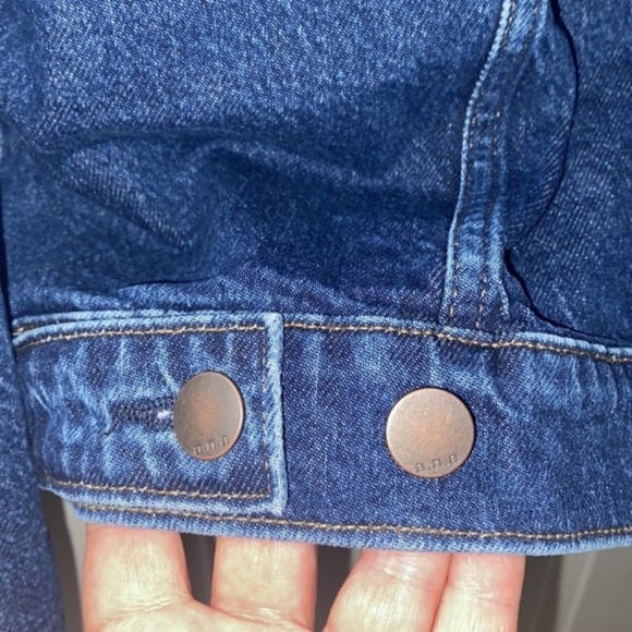 a.n.a Midweight Stretch Denim Button Blue Jean Jacket Dark Rinse Plus Size XXL - Picture 9 of 13